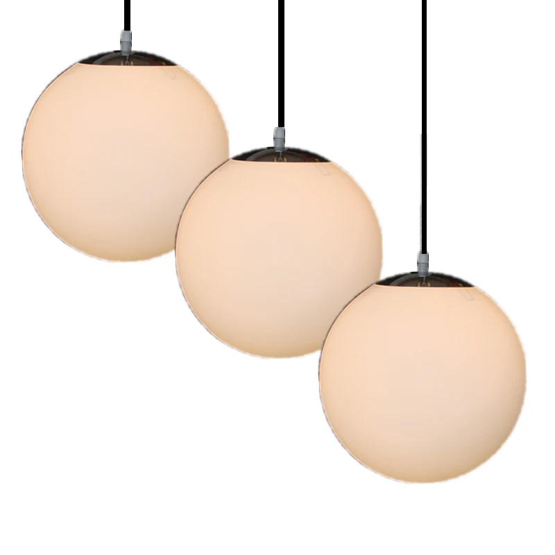 Modern Pendant Lamp White Glass Nordic Vintage Loft Fixtures E27 E26 LED Indoor Cord Pendant Lights Spherical For Ball Bedroom