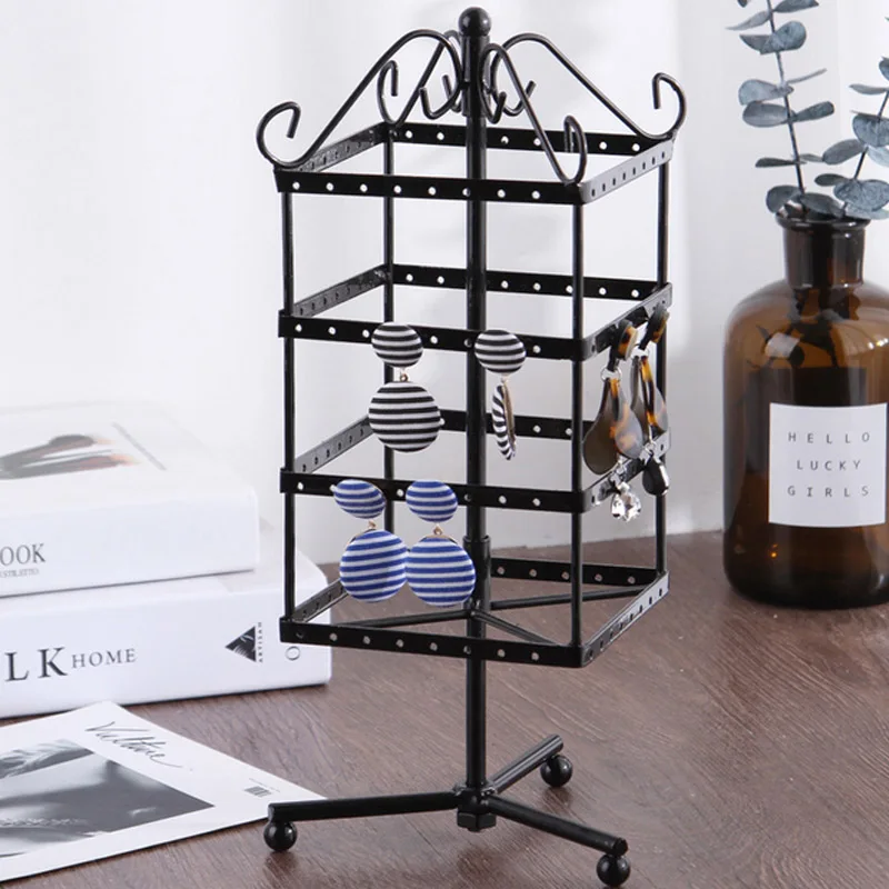 Hot Sale New 4 Colors 128 Holes Earrings Stand Jewellery Organization Multifunctional Display Necklace Jewelry Display Holder