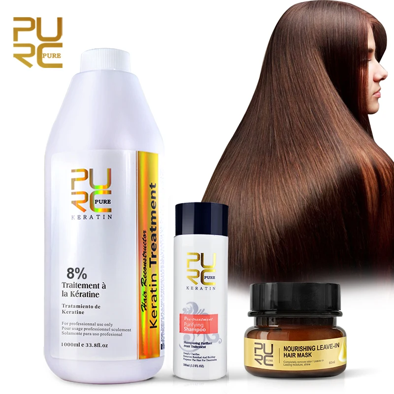 

PURC Keratin Hair Treatment Straightening Smoothing Hair Mask Repair Demage Frizz Dry Hair Care