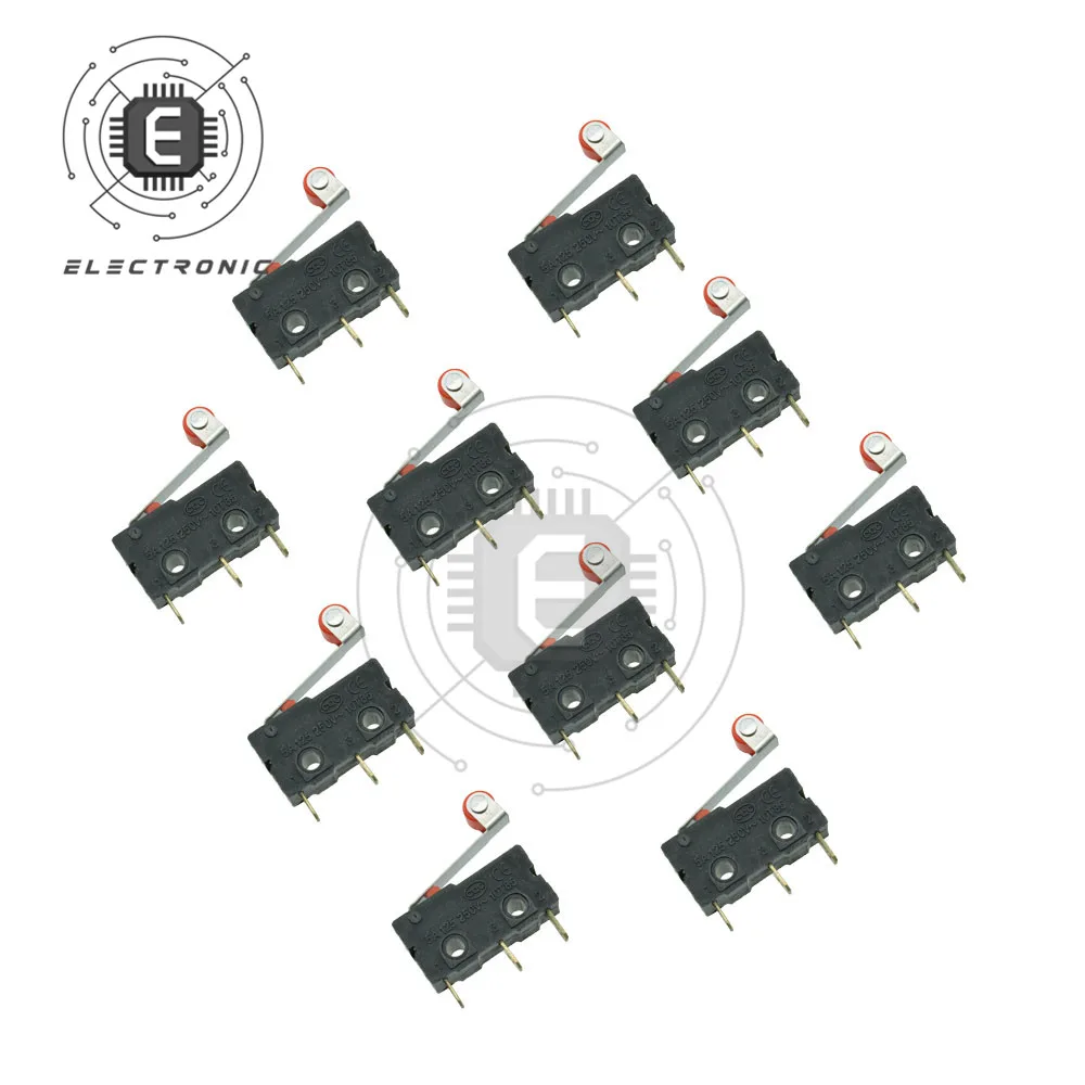 Original 10PCS/Lot KW11-3Z KW12-3 5A 250V Tact Switch Micro Switch Round Handle 3 PIN With Pulley With Ball