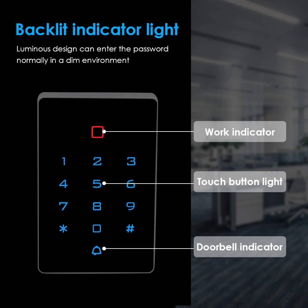 Wifi Remote Door Lock Opener 125khz RFID Access Control Keypad WG26 Output Watreproof Manger Card Tuya Mobile APP Backlight