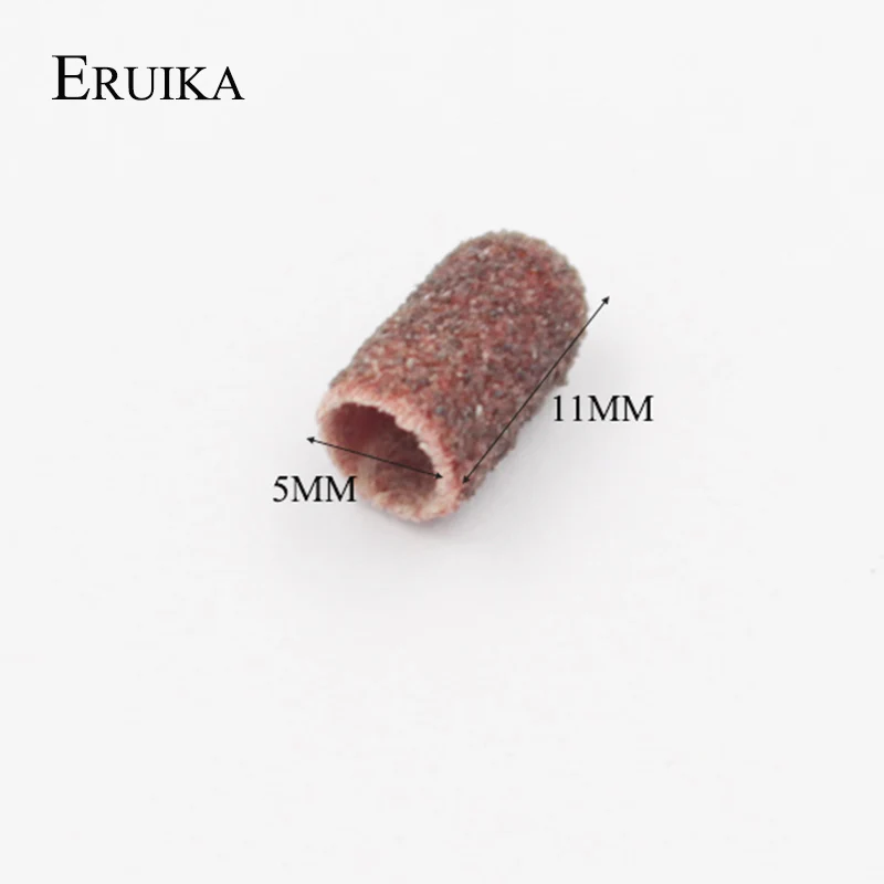 ERUIKA 10 stücke 5*11mm Schleifen Bands Block Caps Gummi Dorn Grip Nagel Bohrer Werkzeuge Elektrische Nagel Bit zubehör Nagel Datei