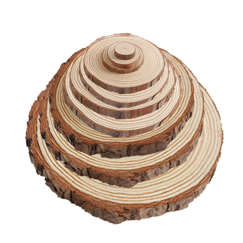 30-70MM Pine Wood Log Slices Unfinished Wooden Circles Christmas Ornaments DIY Crafts Wedding Party Table Home Decor Accessories