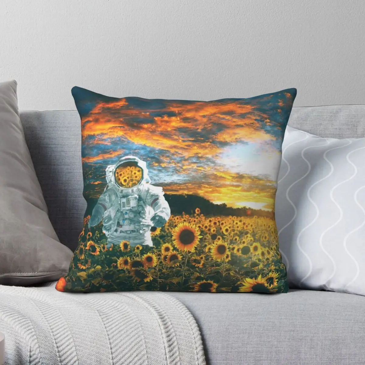 

In A Galaxy Far Far Away Square Pillowcase Polyester Linen Velvet Pattern Zip Decor Sofa Cushion Cover