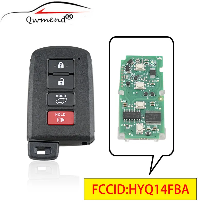 

QWMEND HYQ14FBA 4 Buttons Smart Car Key For Toyota Highlander Limited Kluger 2014-2019 Car Remote Key 281451-2110 314.3Mhz