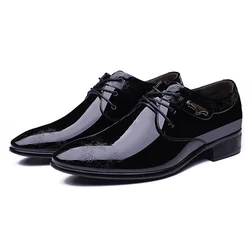 Mazefeng Brand Men's Business Dress Casual Shoes for Men Soft Patent Leather Fashion Mens Comfortable Oxford Shoes Size 38-44