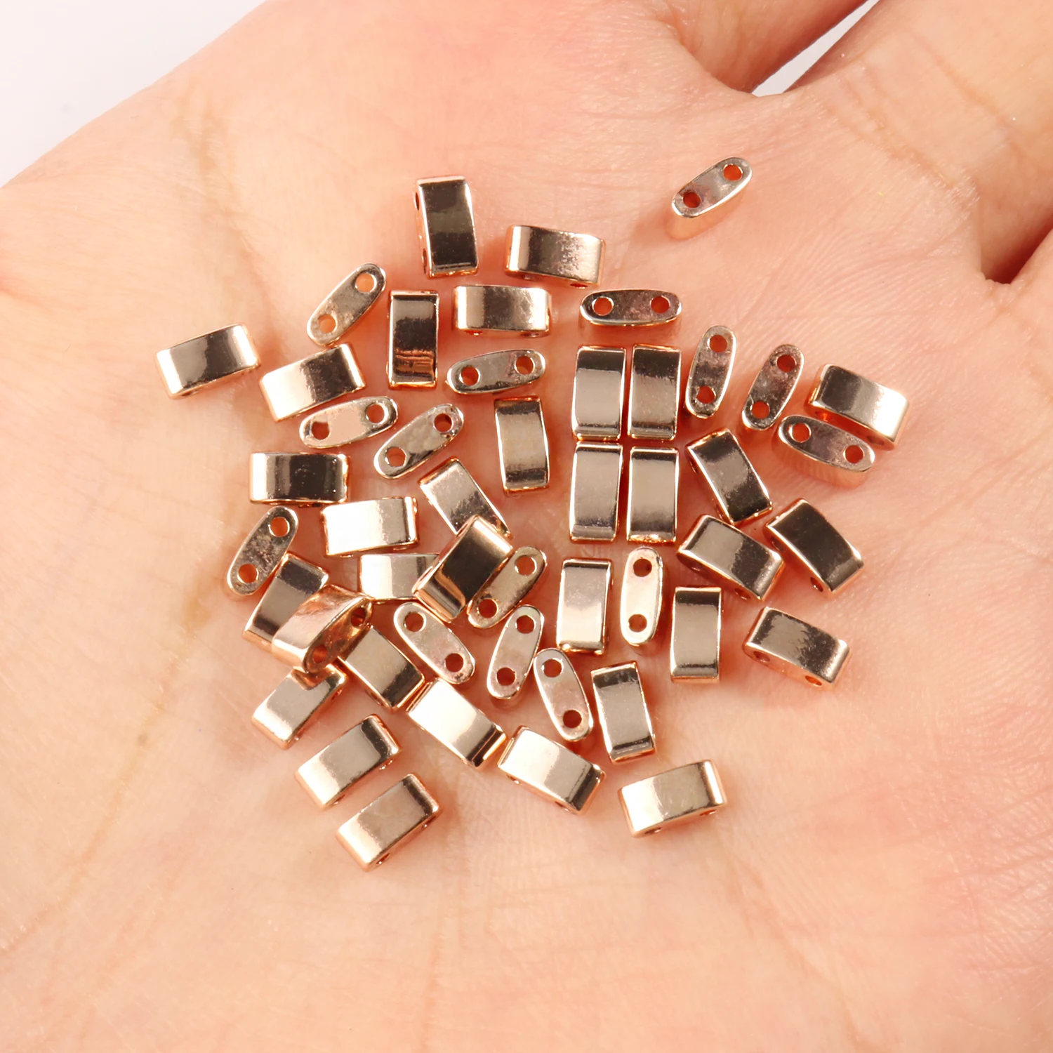 Wholesale Hematite Two Hole Beads Gold Silver Color Charms Geometric Pattern Flat Beads For Bohemia Necklace Wristband Making