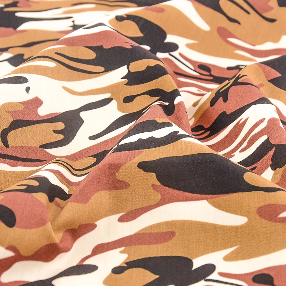 Camouflage Poplin Cotton Cloth Printed Quilt Canvas Fabrics For Bags Sewing Apparel Accessories Dress Needlework Per Meter Yards