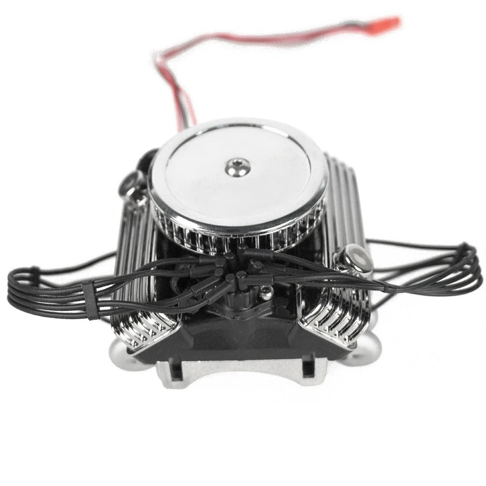 YEAHRUN Classic V8 F82 Simulated Cooling Fan Electric Engine Motor Radiator for TRX-4 SCX10 D90 1/10 RC Crawler Car Upgrade Part