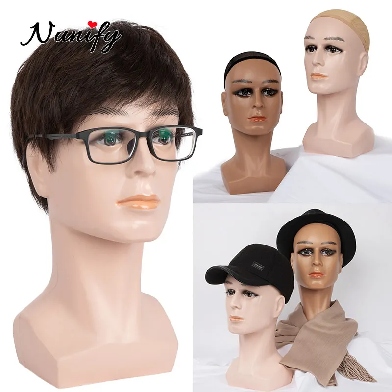 

1Pcs Retail Male Mannequin Head For Wig Display Handsome Manikin Bald Head For Salon Men Brown Beige Color Modle Head For Wigs