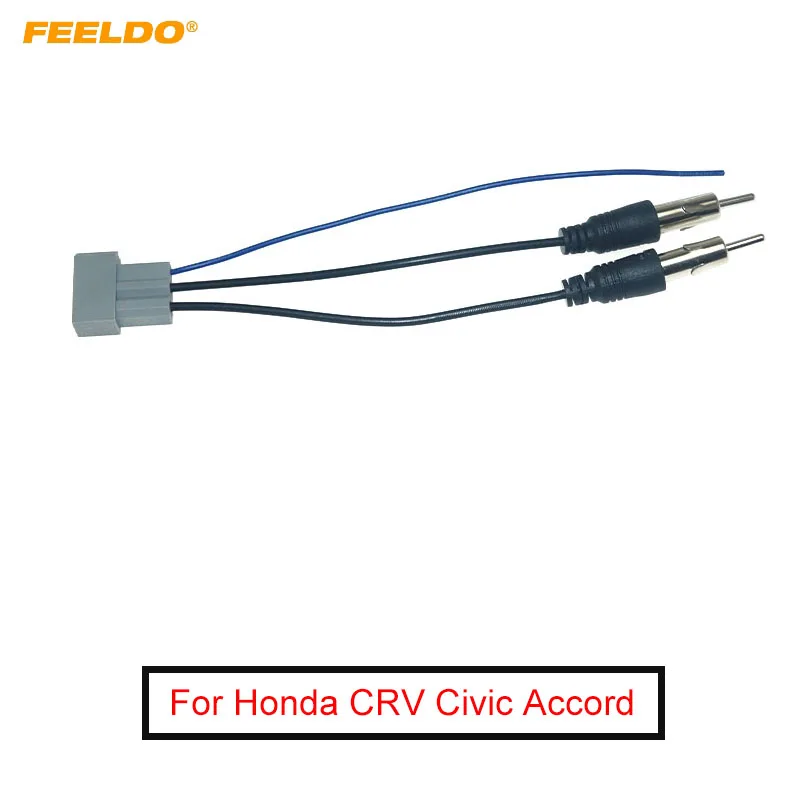 

FEELDO Car 2PIN Female to ISO Male Double Plugs Radio Antenna Adapter For Honda CRV Civic Accord Radio Wire Cable