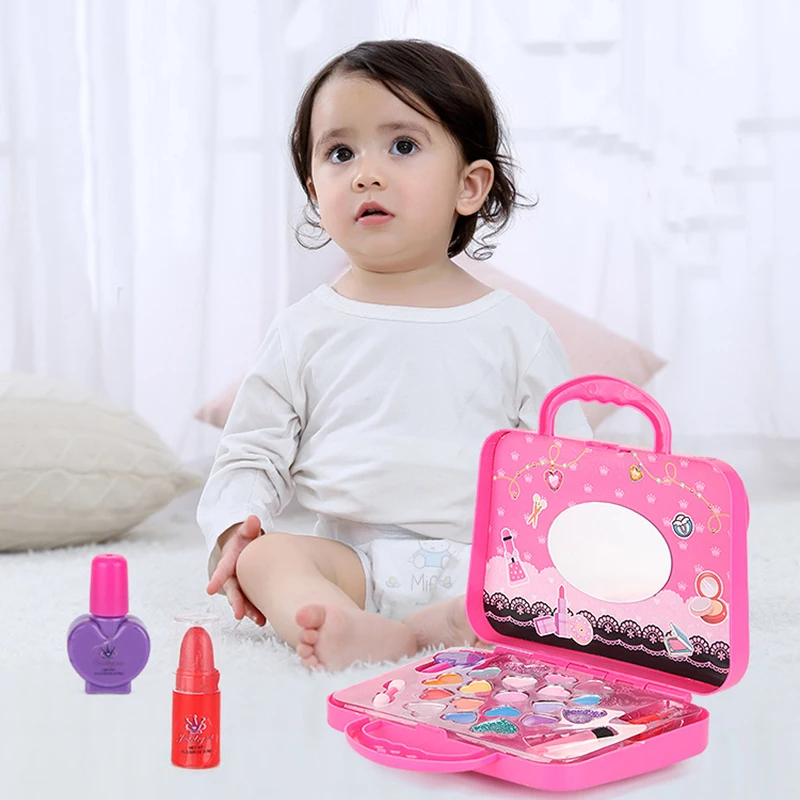 Kids Makeup Set Toys Suitcase Dressing Cosmetics Girls Toys Plastic Beauty Safety Pretend Play Children Girl Makeup Games Gifts