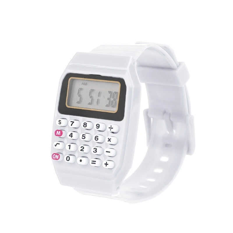 Fad Children Silicone Date Multi-Purpose Kids Electronic Calculator Wrist Watch