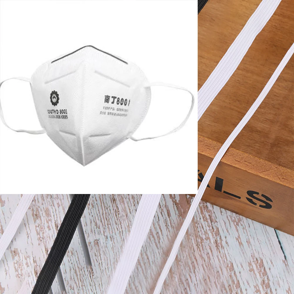 3/5/6/8//10/12/14mm Elastic Band White Black High Elastic Flat Rubber Band Waist Band Stretch Rope for DIY Craft Clothing Sewing