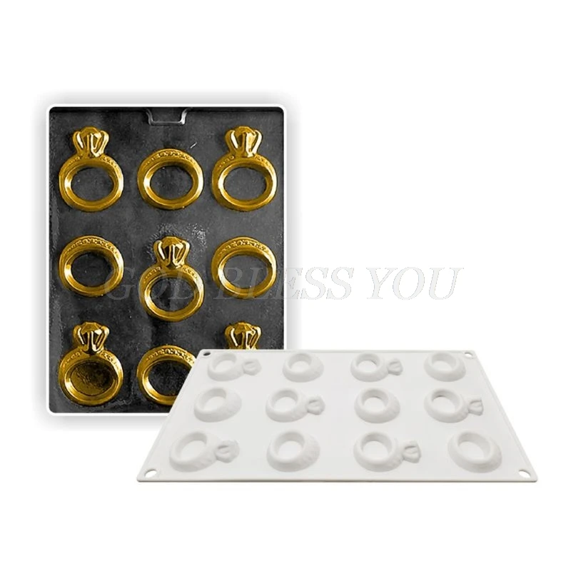 12 Holes Wed Ring Shaped Silicone Mold Kit Molds Cake Decorating Tools For Baking Truffle Chocolates Pan Dessert Mould Drop Ship