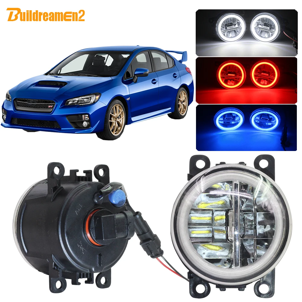 Buildreamen2 Car H11 LED Lamp Fog Light Assembly Angel Eye Daytime Running Light DRL 4000LM 12V For Subaru WRX STI 2015 2016