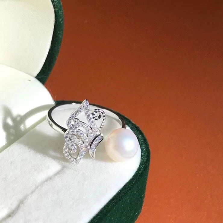 

Butterfly 925 Sterling Silver Adjustable Free Size Ring Settings Findings Mountings Parts for Pearl Corals Jade Crystal Agate