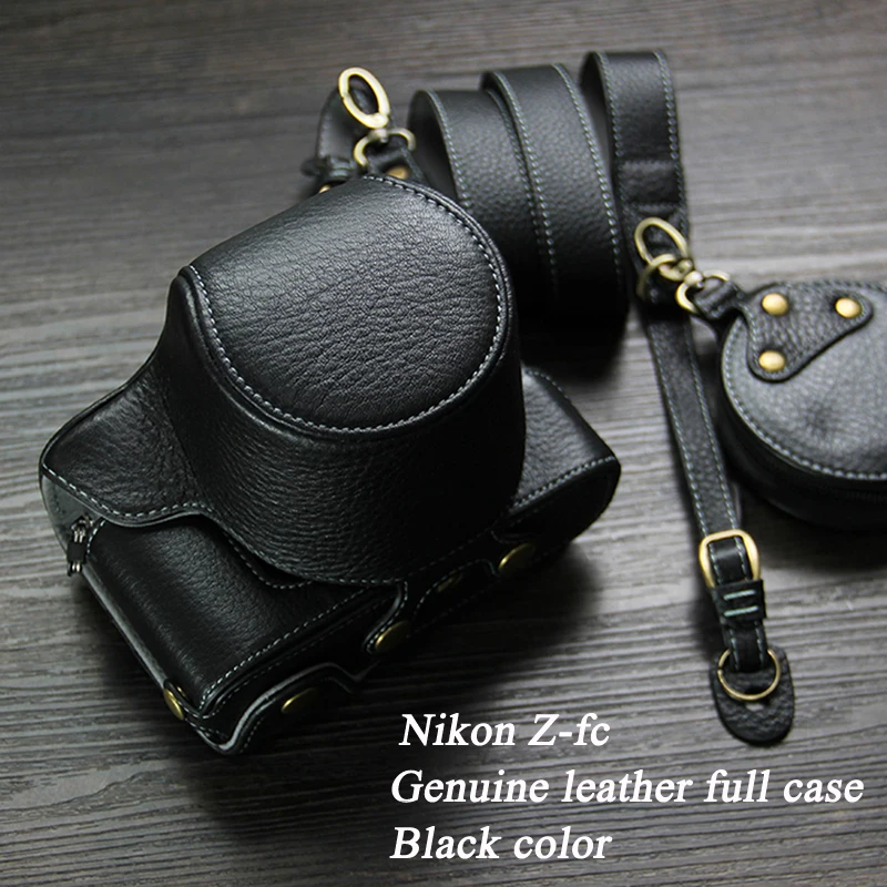 

Genuine leather Z-fc Case Leather Camera Case Bag For Nikon ZFC Z-fc with 16-50mm or 28mm lens Camera bag Open Battery