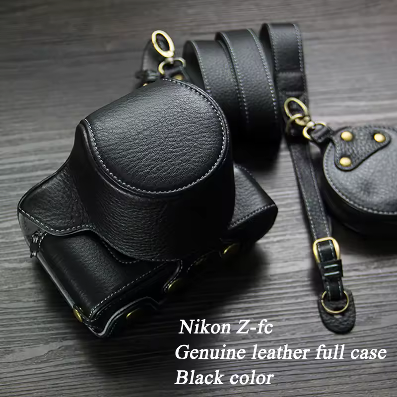 עור אמיתי Z-fc מקרה מצלמה עור Case תיק עבור ניקון ZFC Z-fc עם 16-50mm או 28mm עדשת מצלמה תיק פתוח סוללה