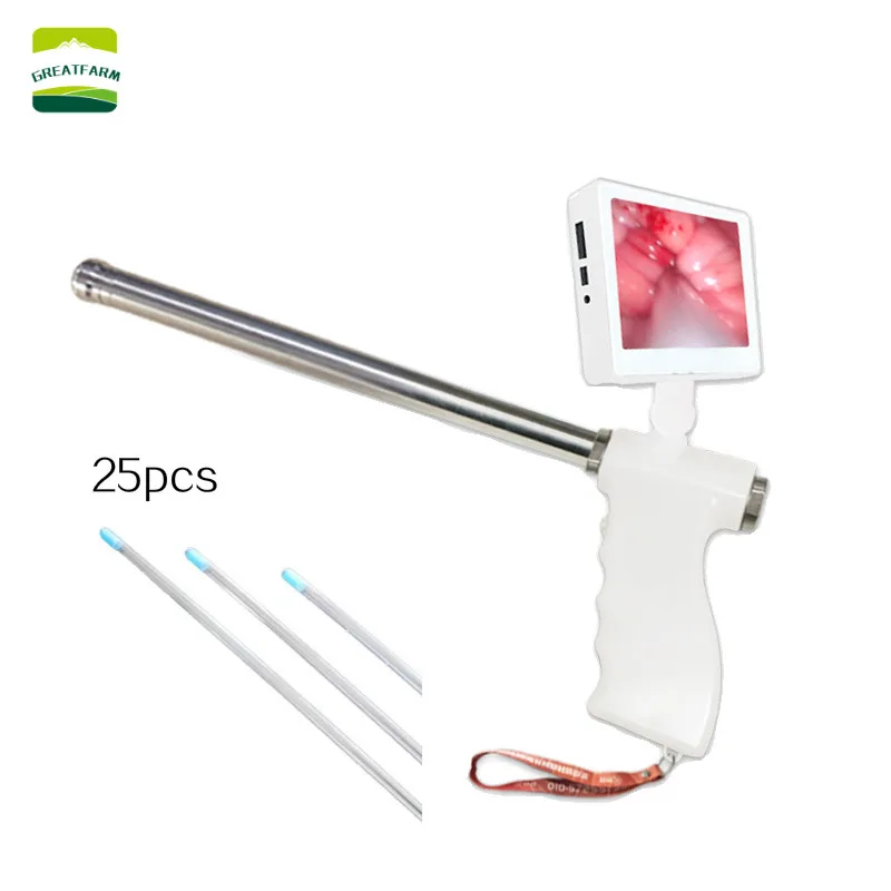 50pcs Cow Visible Insemination Gun Plastic Jacket Tube Cattle Artificial insemination Endoscope disposable deferens gun Coat