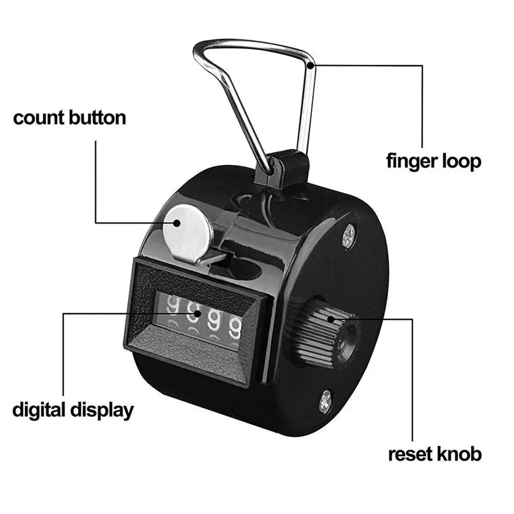 แบบพกพา 4 หลักคู่มือ Mechanical คลิก Hand Tally Counter Clicker เครื่องมือ 0000 ถึง 9999 Contador เครื่องมือ