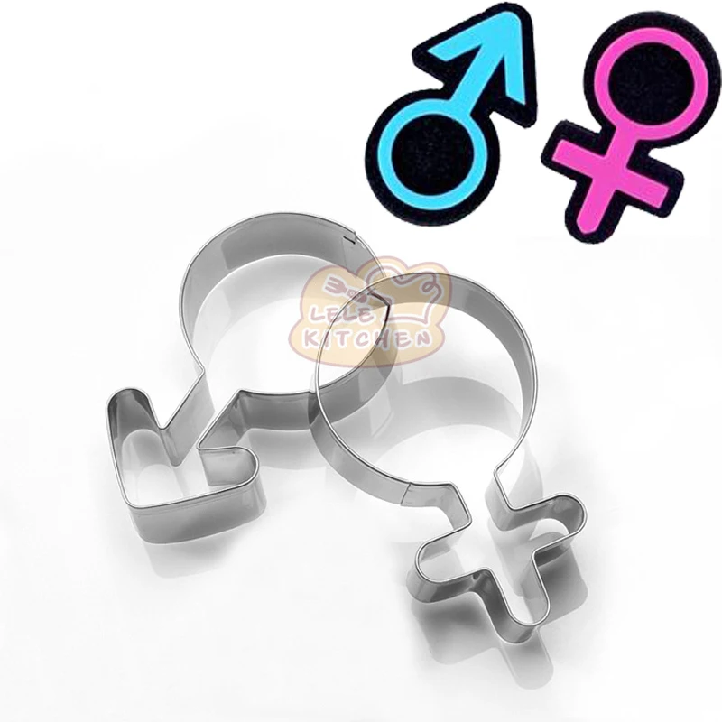 

Male And Female Logo Stainless Steel Cookie Cutter Biscuit Mold Reposteria Fondant Cake Decorating Tools Cupcake Topper