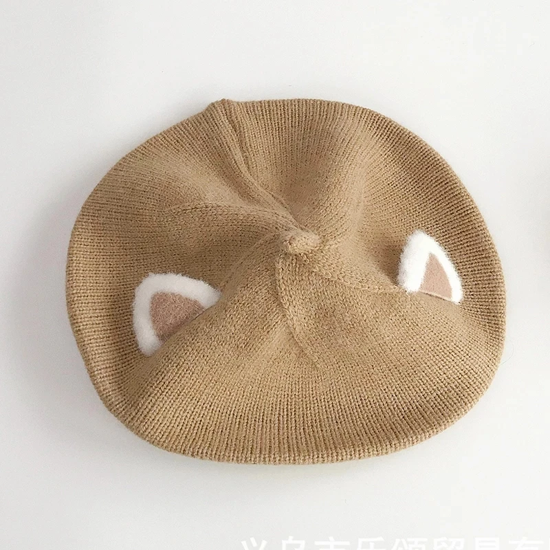 Mode Neue Unisex Kinder Beret Nette Fuchs Ohren Form Hüte Winter Kappe Herbst Baby Mädchen Hut Mützen kinder Demi-saison Hut