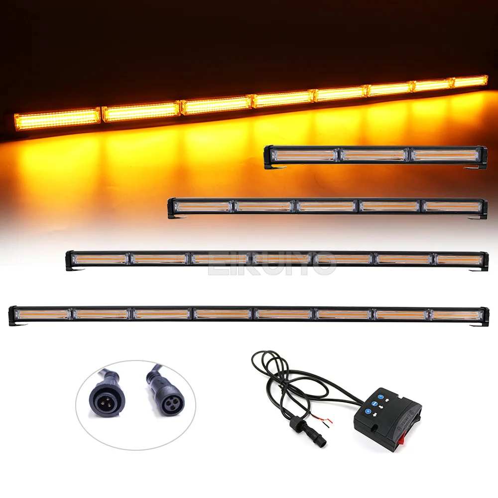 

Yellow Red Blue 35" 41" 46" 52" 58" Police Truck Car LED Strobe Warning Light Bar Vehicle Emergency Flash Cob Lights 12V 24V