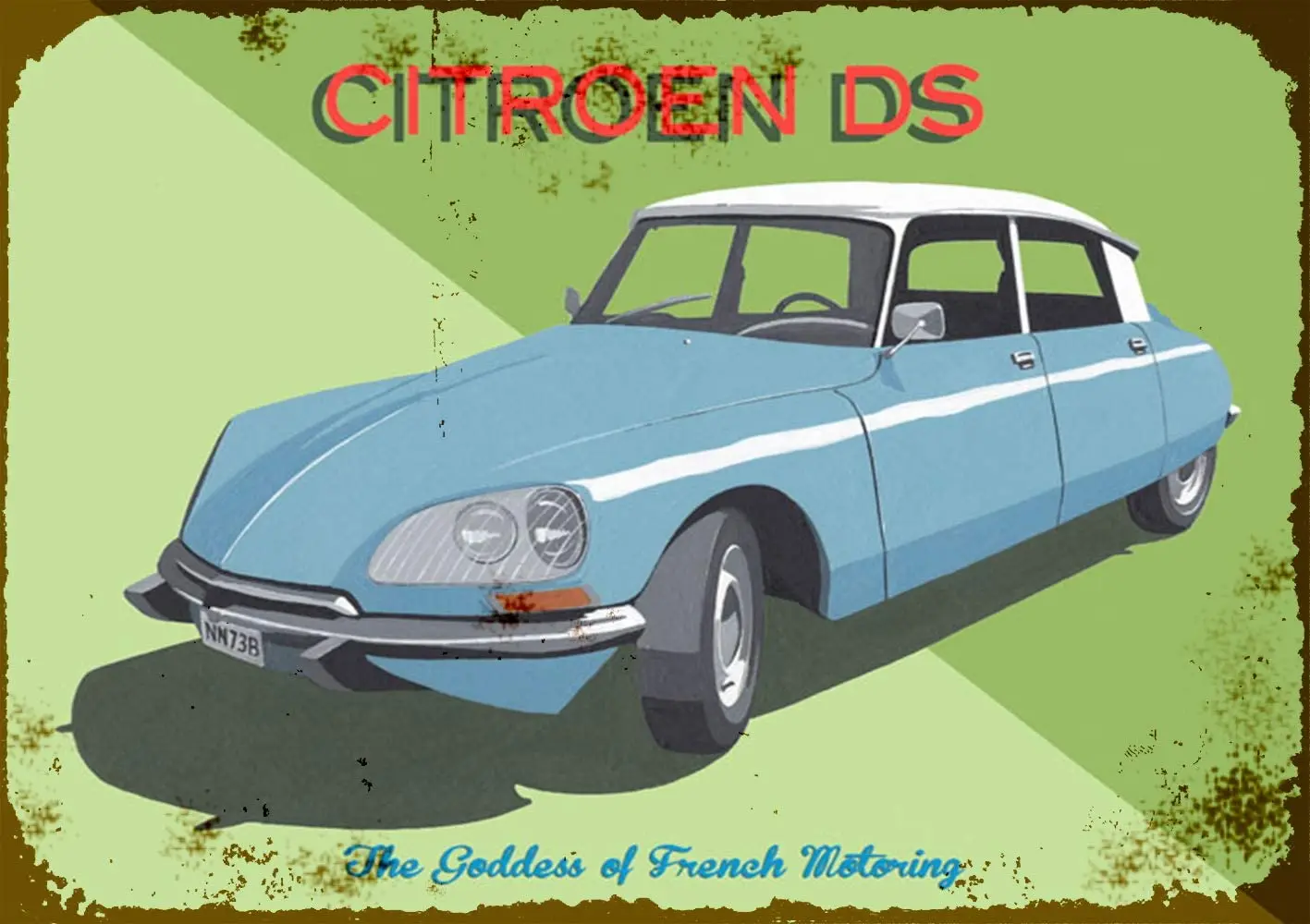 

Losea Citroen DS Metal Vintage Tin Sign Wall Decor 12 x 8