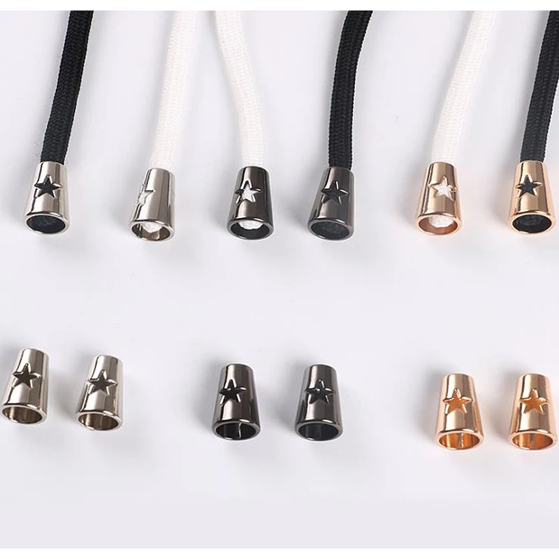 Hollow stars alloy cord end rope ends lid lock Toggle cord stopper Clip for Clothes Bag Sportswear Shoelace Rope Parts