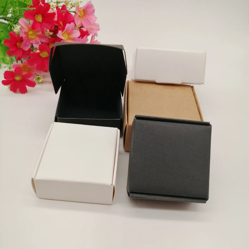 10pcs Black/White/Kraft Paper Box for Gifts Box Jewlery Display Storage Watch Earring Packaging Box Wedding Cake Paper Gift Box