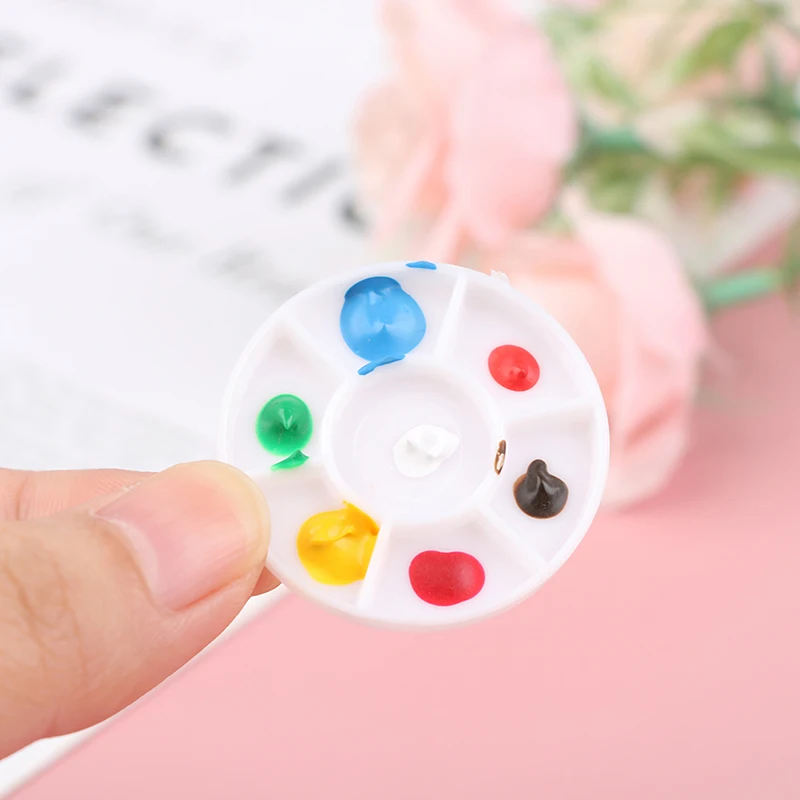 1:12 Doll House Miniature Art Palette Mini Model Paint Box accessori fai da te per la decorazione di case delle bambole giocattoli