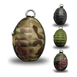 Tactical Grenade Shaped Style Key Wallets PU Leather Hand Zipper Car Coin Purse Knife Pouch Bag Keychain Holder Case Camouflage