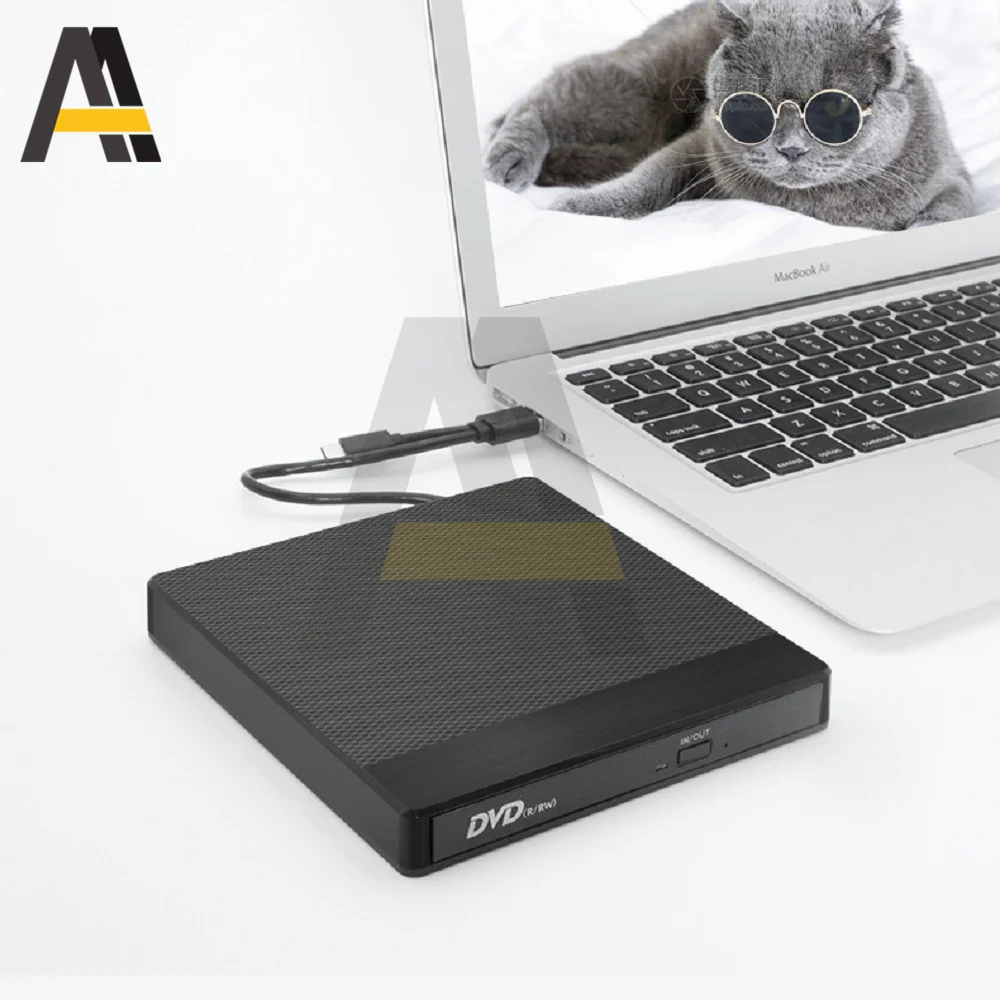 Unidad de Plug & Play USB de ABS, Combo USB + interfaz Dual tipo C CD-RW CD + DVD ROM-RW escritor quemador reproductor