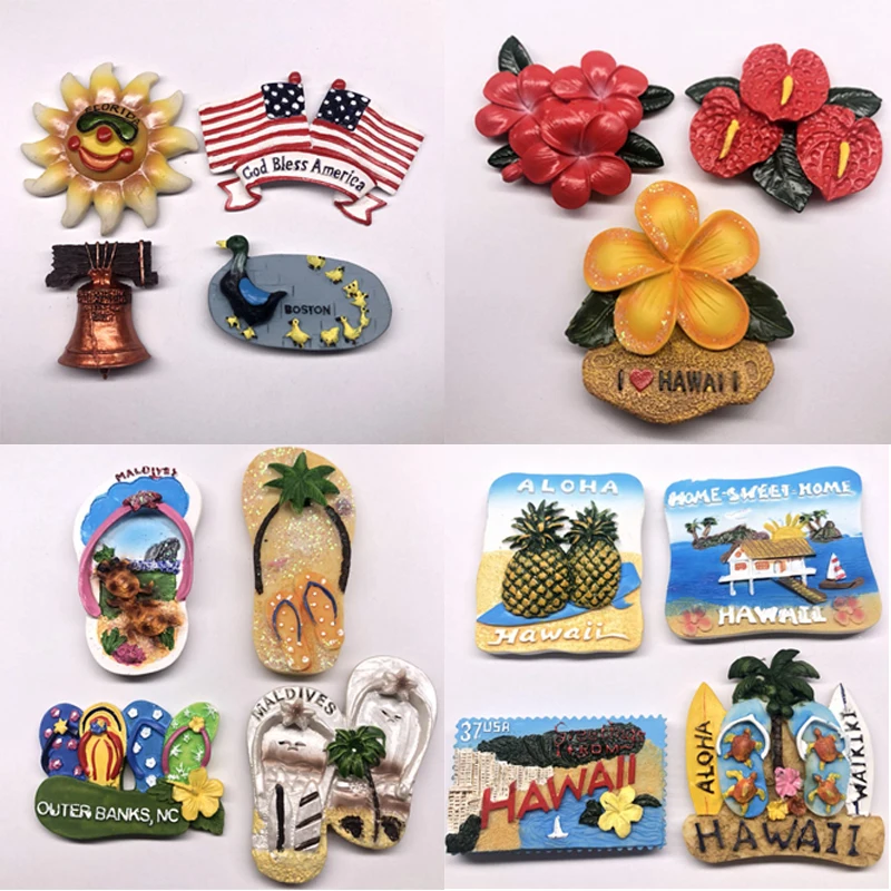 Country Fridge Magnets US Tourist Attractions Souvenir Refrigerator Stickers Magnet Sticker World Travel Souvenir Magnetic