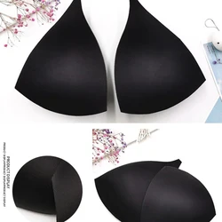 High Quality Large Black White Skin Triangle Sponge Traceless Chest Cup Pad Swimsuit Bikini Bra Gathered Invisible Chest Pad