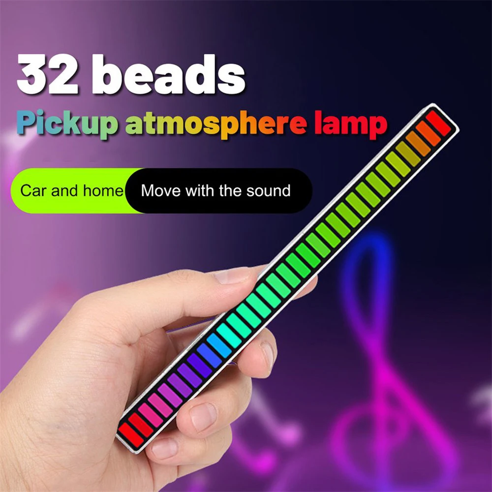Rgb Oplaadbare Sound Control Music Rhythm Lamp Led Sfeer Licht Computer Auto Pickup Ritme Licht