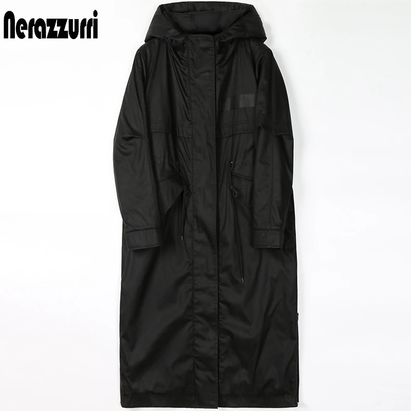 Imagem -04 - Nerazzurri Inverno Longo Quente Grosso Peles do Falso Parka com Capuz Manga Longa Fofo Pele de Coelho Forrado Cabolsa Designer Moda 2023