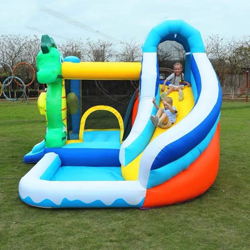 

Free Shipping Inflatable Bounce House or Water Slide Wet or Dry with Sun Roof, Ball Pit, Water Gun Fun Bouncing Area with Blower