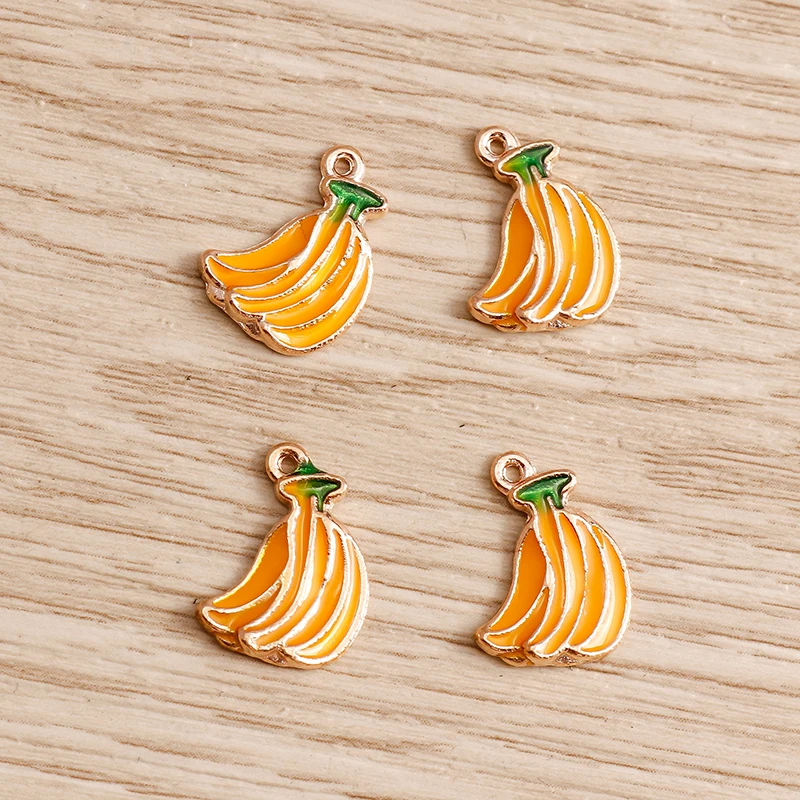 10 teile/los Emaille Charms für Ohrringe Anhänger Halsketten Obst Erdbeere Ananas Banane Orange Charms Handgemachte Schmuck Machen – Detail 36
