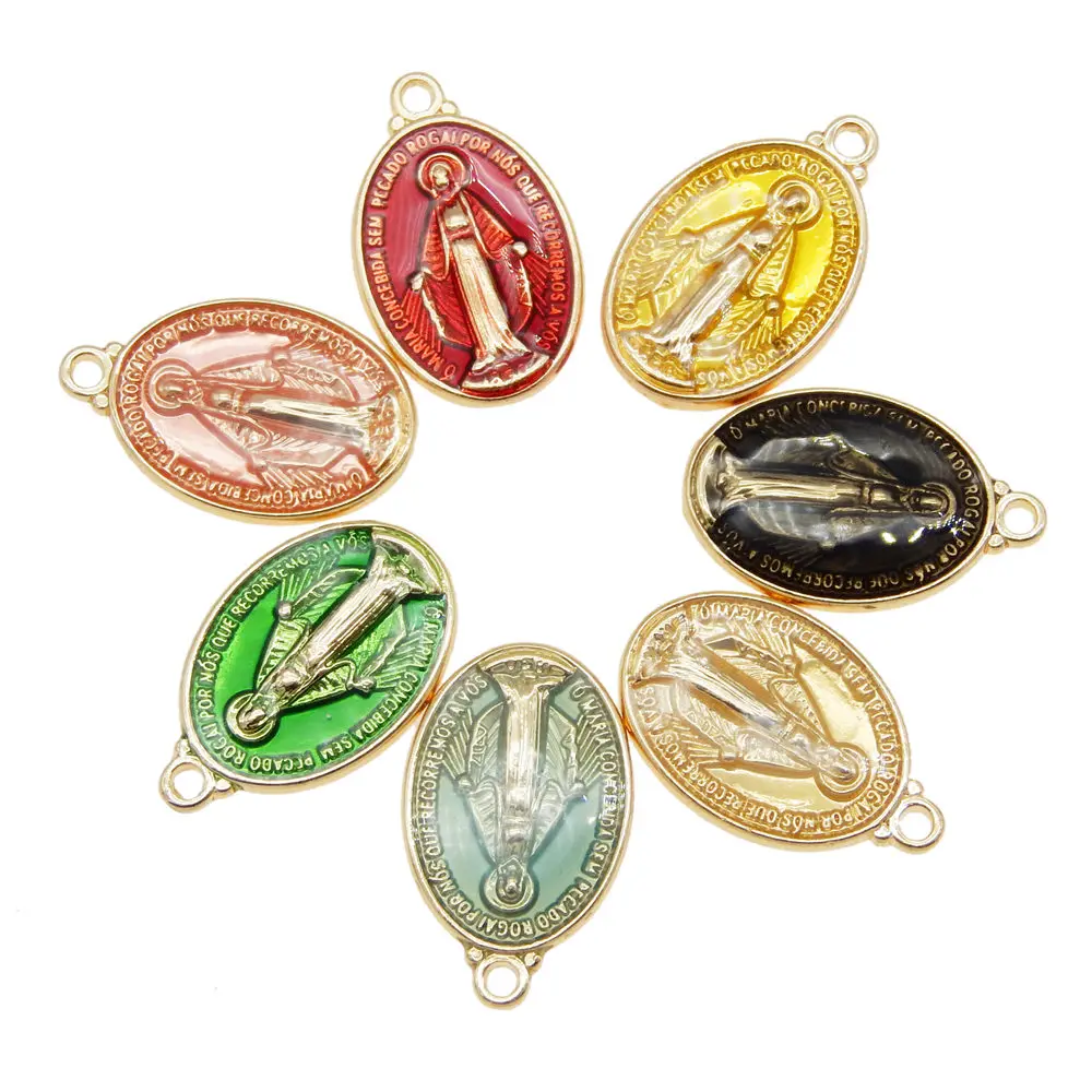 Classics 20pcs Colorful Enamel Zinc Alloy Pendant Charm Religious Classic Necklace Pendant DLY Accessories DIY Jewelry Crafts
