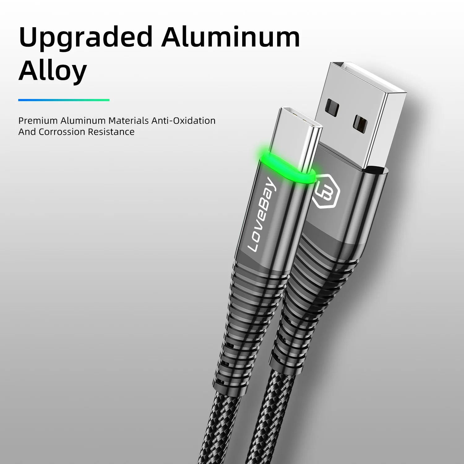 Lovebay 3A Type-C USB Cable 0.5m/1m/2m Data Sync Fast Charging Wire For Samsung Huawei Xiaomi Note Tablet USB Phone Cable