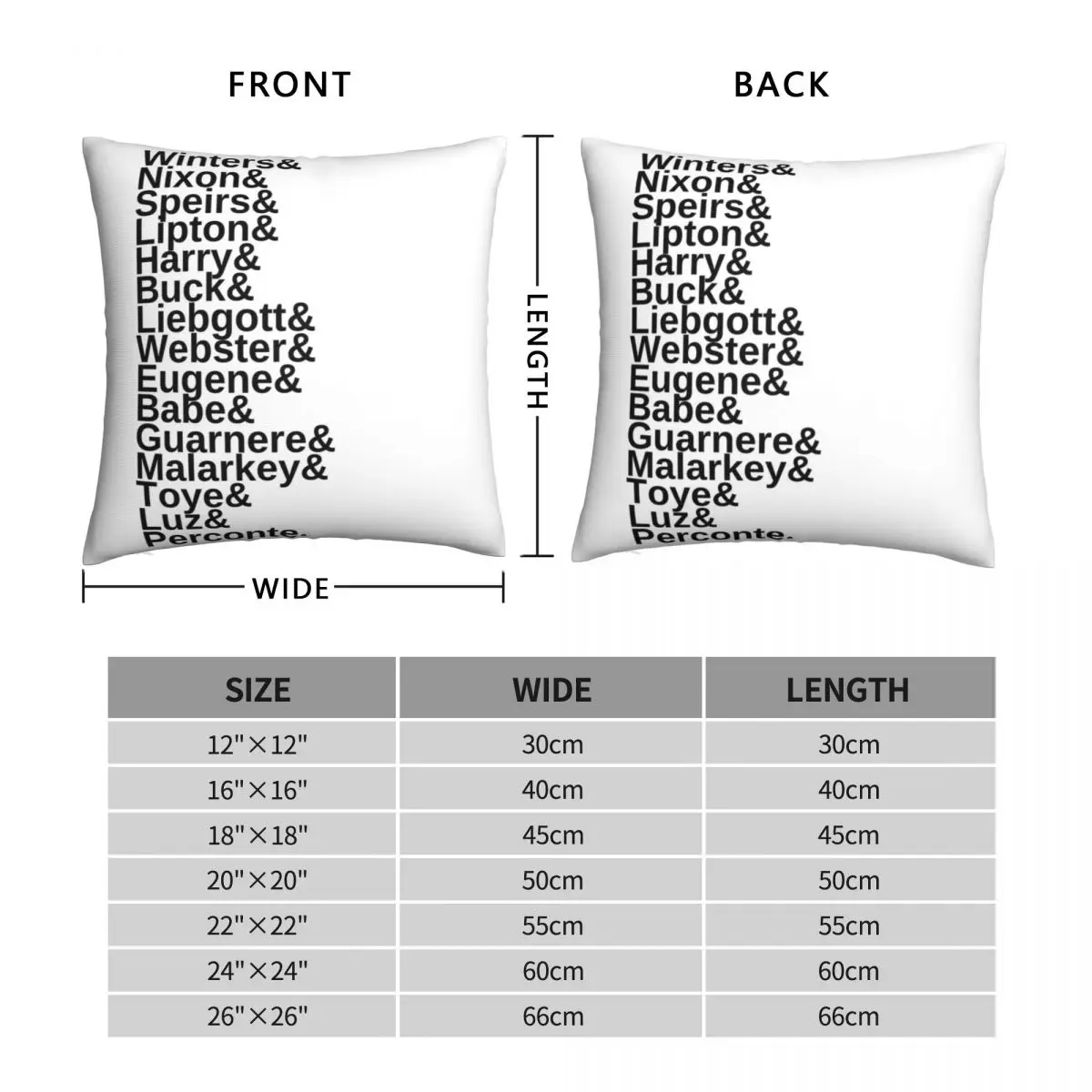 Band Of Brothers Character Names Square Pillowcase Polyester Linen Velvet Creative Zip Decor Car Cushion Case 18