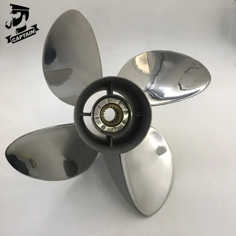 Captain Propeller 14 1/8x19 Fit 4 Blade Mercury Outboard Engines 150-300HP Stainless Steel 15 Tooth Spline RH