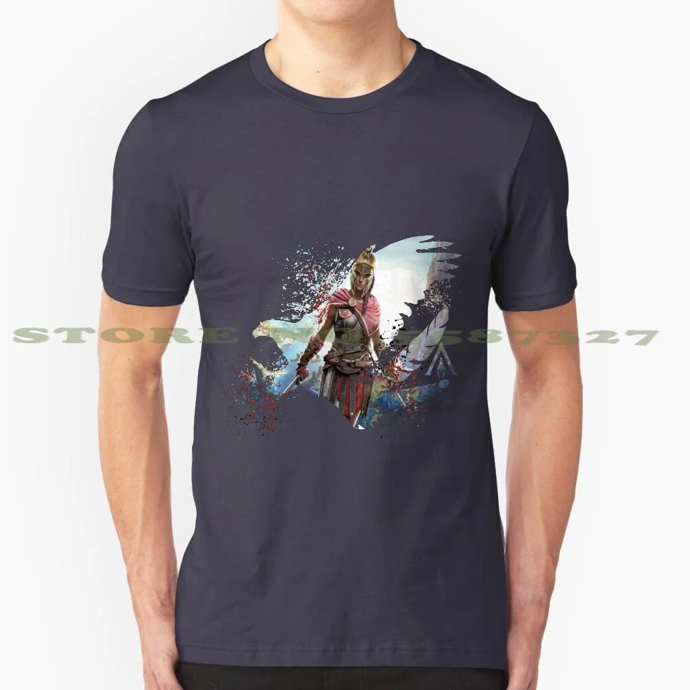 Kassandra Ikaros أسلوب فني 1-تي شيرت قاتل قطن ، ألعاب فيديو Greece Templer inen ، شخصية ألعاب ألعاب #1