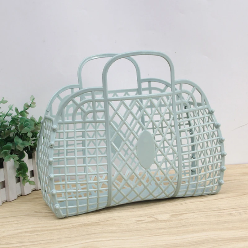 Mini Plastic Toys Storage Basket Baby Children Portable Laundry Basket Hollow Food Fruit Storage Hanging Kitchen Fruit Organizer