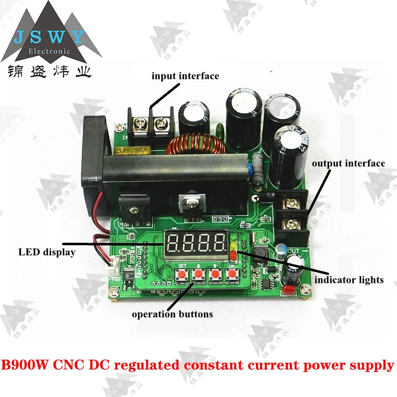 B900W CNC DC regulated constant current power supply adjustable boost power module 120V15A charger board Module for arduino Diy