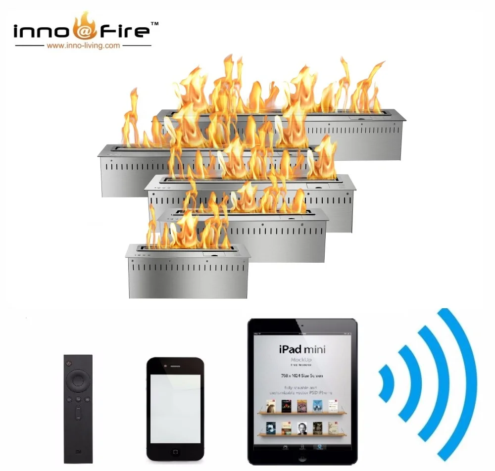 Inno-Fire 72 inch wifi indoor real fire intelligent smart bio fuel fire place