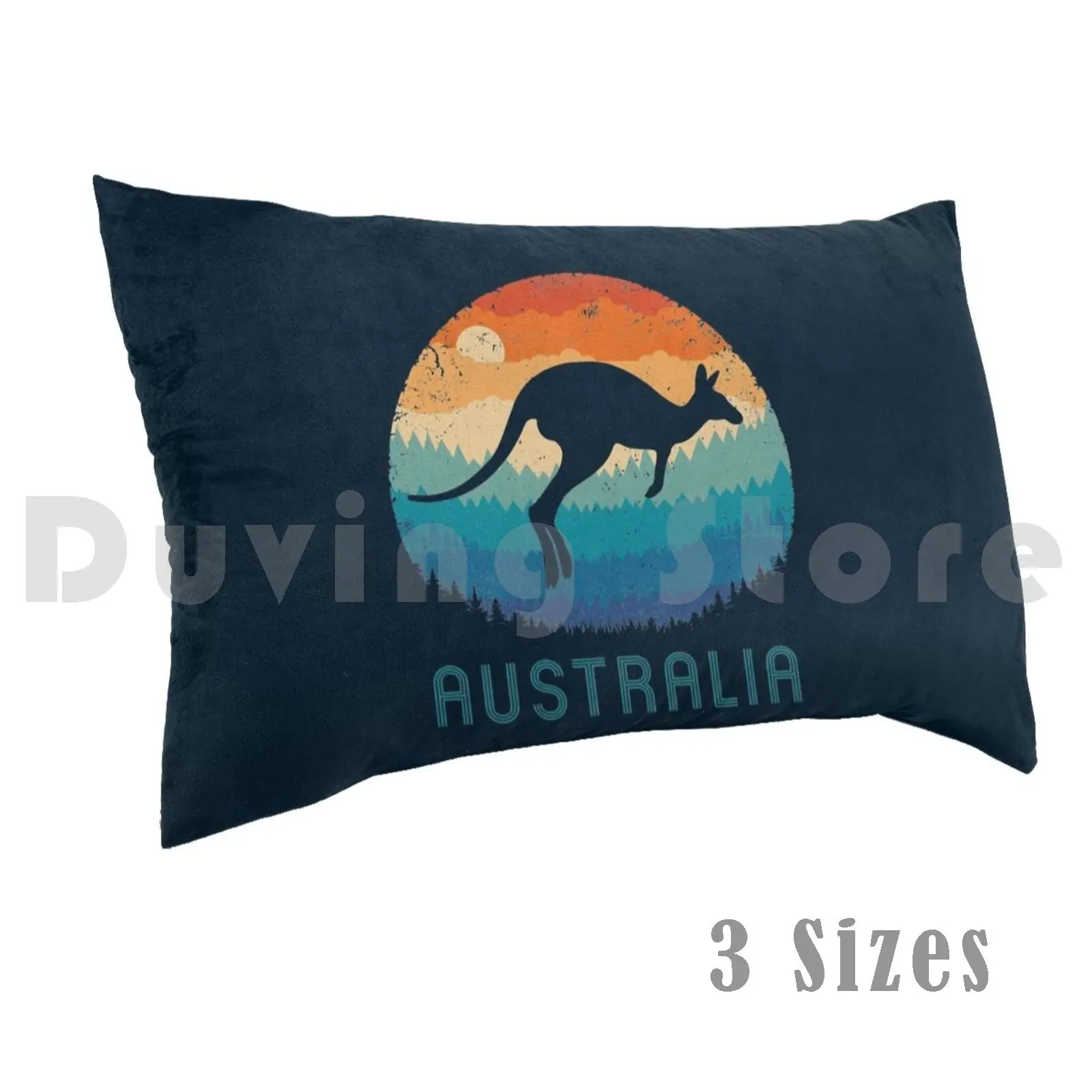 Australia Kangaroo Retro Pillow Case 20*30 Inch Australia Kangaroo Outback Aussie Pride Australian Day Perth