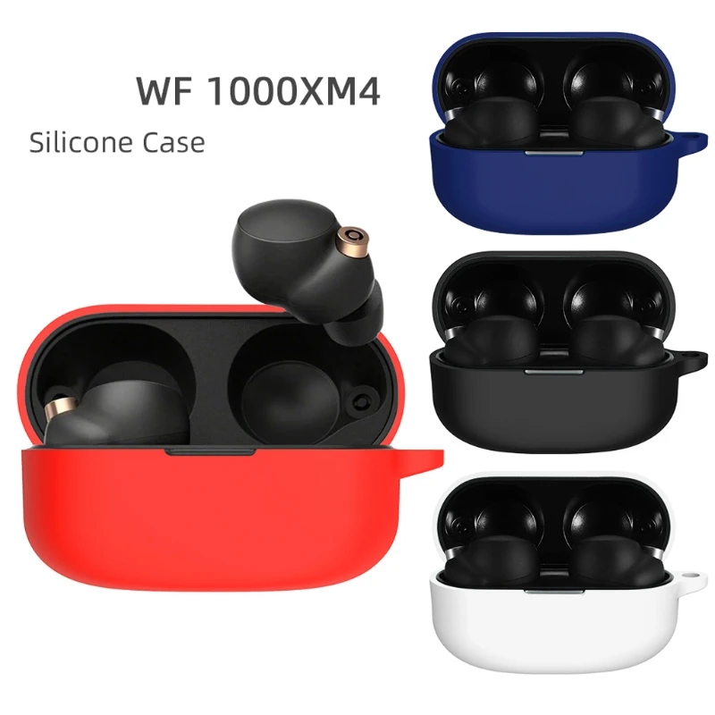 Soft Silicone Cover Compatible with-S-ony WF-1000XM4 Earbuds Charging Case Protective Dust-resistant Case
